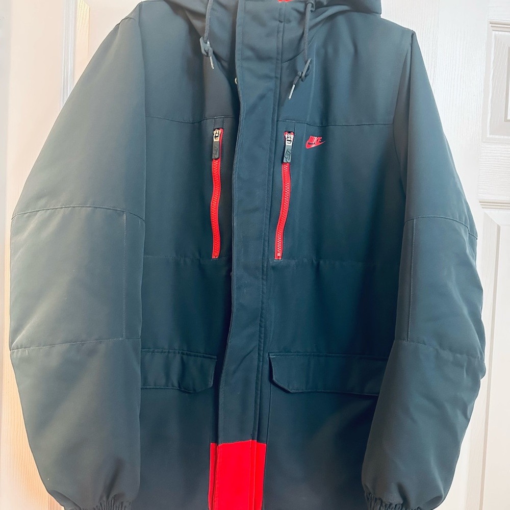 Nike Black and Red Hooded Jacket